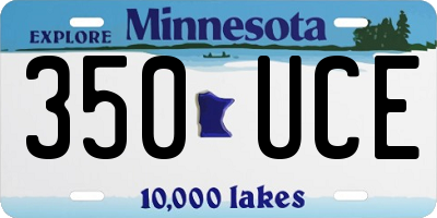 MN license plate 350UCE