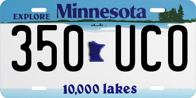 MN license plate 350UCO