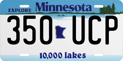 MN license plate 350UCP