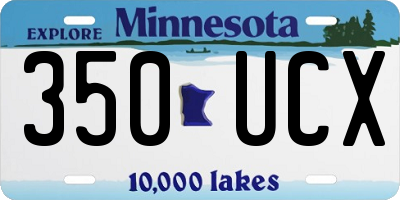 MN license plate 350UCX