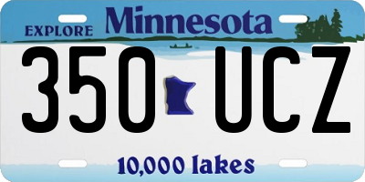MN license plate 350UCZ