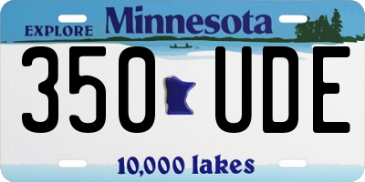 MN license plate 350UDE
