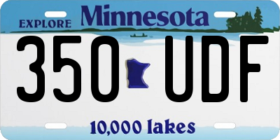 MN license plate 350UDF
