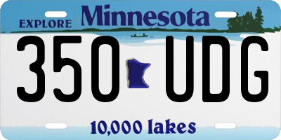 MN license plate 350UDG
