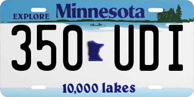 MN license plate 350UDI
