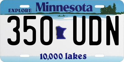 MN license plate 350UDN