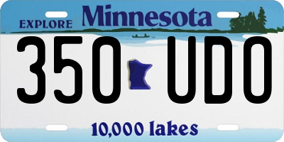 MN license plate 350UDO