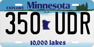 MN license plate 350UDR