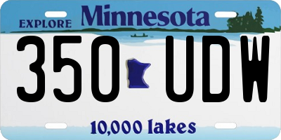 MN license plate 350UDW