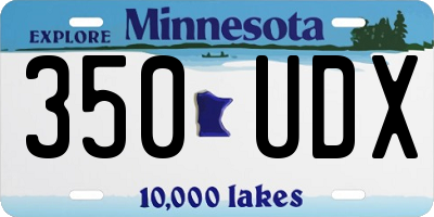 MN license plate 350UDX
