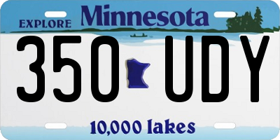 MN license plate 350UDY