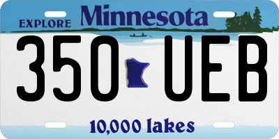 MN license plate 350UEB