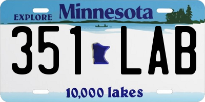 MN license plate 351LAB