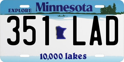 MN license plate 351LAD