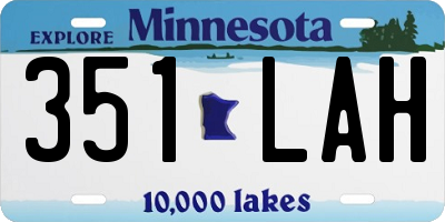 MN license plate 351LAH