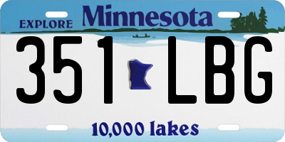 MN license plate 351LBG