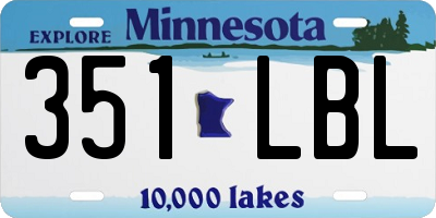 MN license plate 351LBL