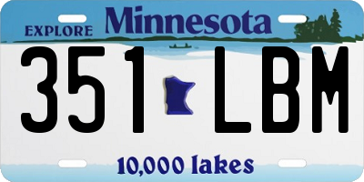 MN license plate 351LBM