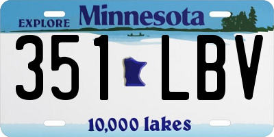 MN license plate 351LBV