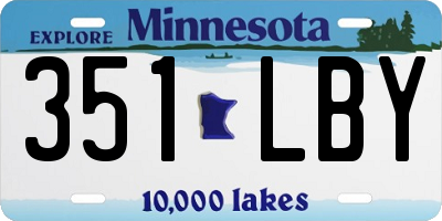 MN license plate 351LBY