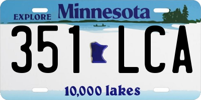 MN license plate 351LCA