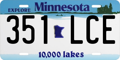 MN license plate 351LCE