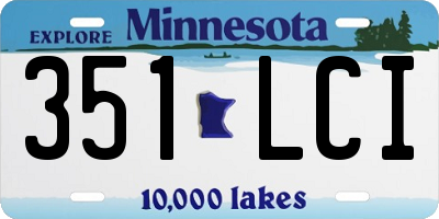 MN license plate 351LCI