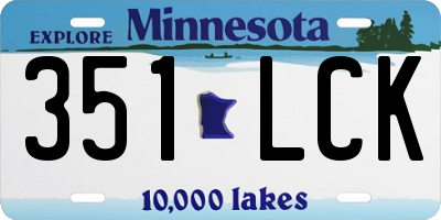 MN license plate 351LCK