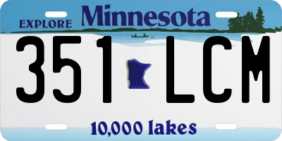 MN license plate 351LCM