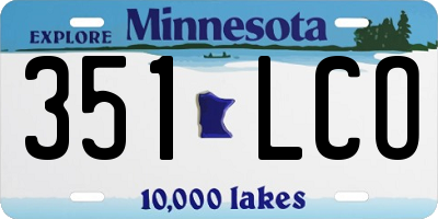 MN license plate 351LCO