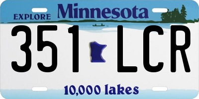 MN license plate 351LCR