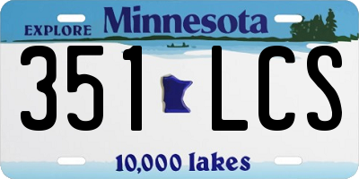 MN license plate 351LCS