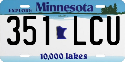 MN license plate 351LCU
