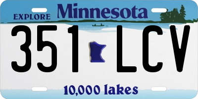 MN license plate 351LCV
