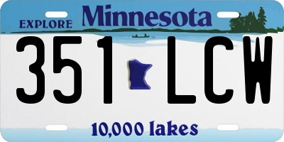 MN license plate 351LCW