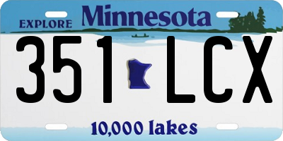 MN license plate 351LCX