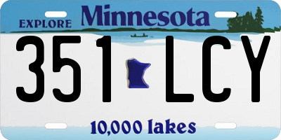 MN license plate 351LCY