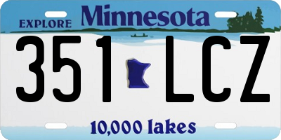 MN license plate 351LCZ