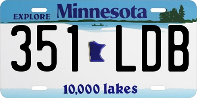 MN license plate 351LDB