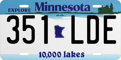 MN license plate 351LDE