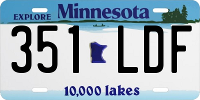 MN license plate 351LDF