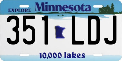 MN license plate 351LDJ