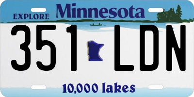 MN license plate 351LDN