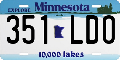 MN license plate 351LDO