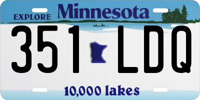 MN license plate 351LDQ