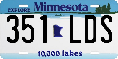 MN license plate 351LDS