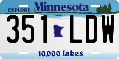 MN license plate 351LDW