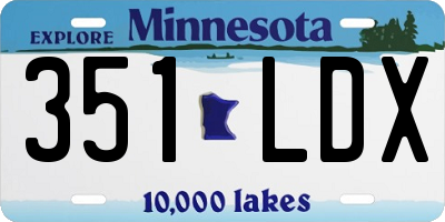 MN license plate 351LDX