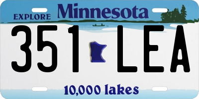 MN license plate 351LEA