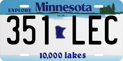 MN license plate 351LEC